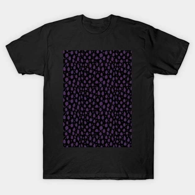 Black and purple Spot Dalmatian Pattern T-Shirt by Juliewdesigns